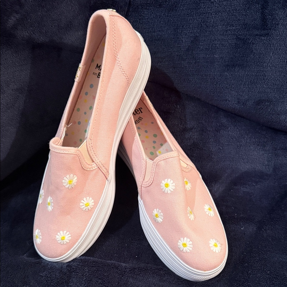 Keds Pink Slip-On Sneakers with Daisy Embroidery